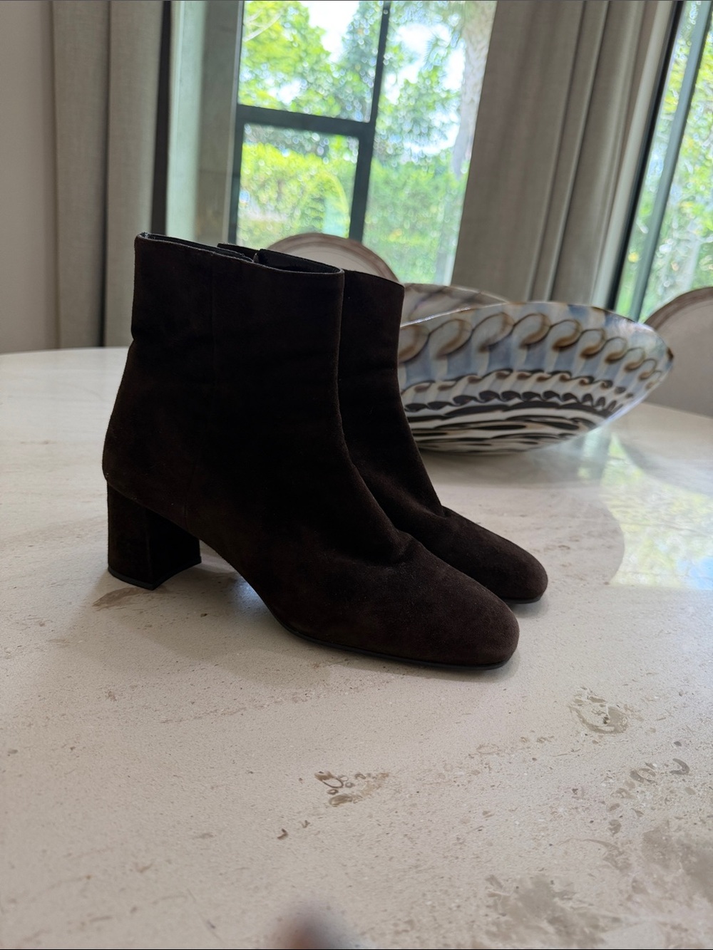 Prada Classic Women's Dark Brown Suede Ankle Boots